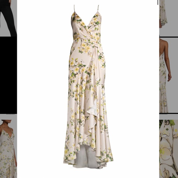 NWT Jay Godfrey Beautiful Floral Ruffled Slip Gown In Plumeria MP $395 - Picture 7 of 7